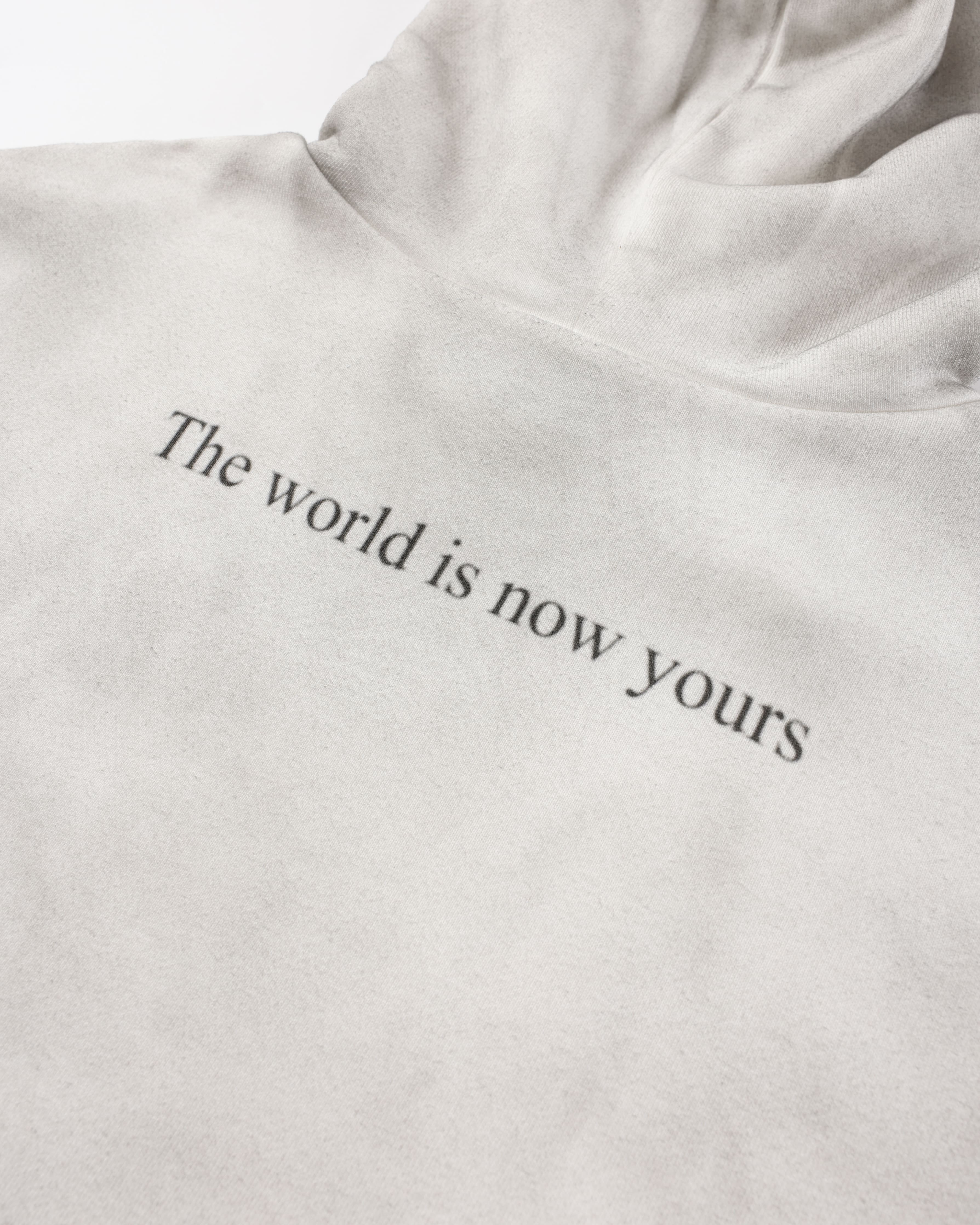 "The World Is Now Yours" Hoodie — White — view 4